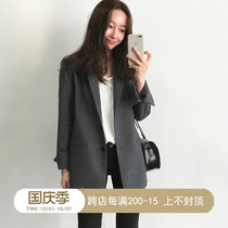 Ear Dong Sparrow Premium Grey Suit Jacket Womens Spring and Autumn Design Sense Korean Leisure Hong Kong Style Small Suit Top