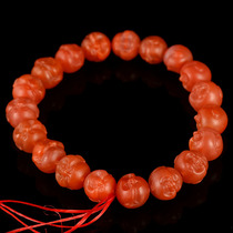 27 31 grams 9 5-10 5mm Sugong Seiko three-dimensional carving South red agate Buddha head string