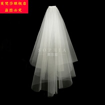 Wedding white veil female bride short Korean head yarn headdress Super fairy son Net red photo props retro wedding
