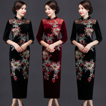 (Cheongsam broken code clearance)Mother-in-law gift Mother dress usually can wear wedding wedding dress