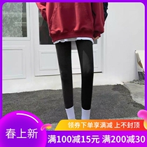 Japan Beats Bottom Pants Womens Spring Fall Outside Wearing New Tight Slim Leggings Yoga Small Leggings High Waist Elastic Shark Pants Trousers Long Pants
