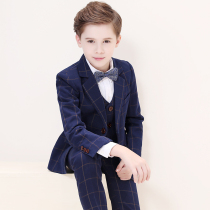 Childrens suit suit Boy small suit boy dress kid coat baby handsome British flower boy three-piece set