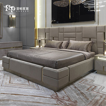 The Philippines home Italy light luxury style niche brand high-end custom cloth double leather 1 8 meters bed