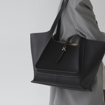 BEN by SONG Guofeng large tote bag womens 2022 new simple large-capacity leather Chinese style niche bag