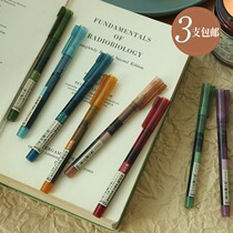 Point stone quick-drying straight liquid walking ball pen retro color large-capacity water-based pen for students to take notes