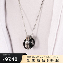 ROADLATIVE original design National tide new couple titanium steel pendant necklace Men and women simple girlfriends tide gift