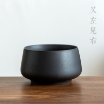 See also left on the right Japanese Zen black pottery ceramic washed coarse pottery tea washing extra large household water glass kung fu tea accessories