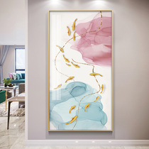Porch decorative painting vertical high-grade crystal porcelain painting Diamond modern simple light luxury murals living room corridor fantasy hanging painting