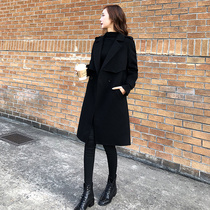 Sandro Fashiong woolen coat women 2021 Winter New loose small double-sided cashmere coat