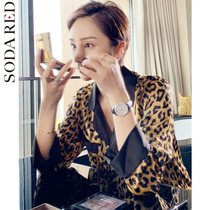 ins wind net red BAO WEN pajamas womens spring and autumn can wear ice silk suit summer thin sexy home clothes