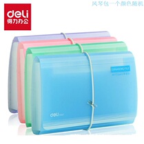 Dali organ bag frosted candy color index classification elastic band large capacity PP check invoice file set Information Book thick multi-layer storage bag waterproof student hand-carrying file clip 5567