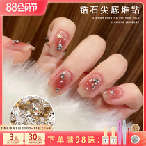 The sharp bottom drill of nail transparent water drill 1400 AB color filled small pile of drilling red blast fingernails