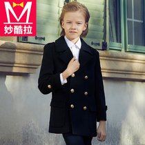 Childrens wool coat Boy coat 2020 new winter double-breasted Korean version of the long baby childrens clothing