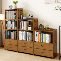 Chinese bookshelf Drawer bookcase Simple modern combination bookcase Living room shelf Floor storage rack Simple bookshelf