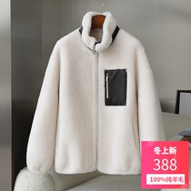 2021 autumn and winter new grain cashmere Cashmere coat lamb fur coat womens short collar fur one