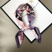 2021 Korean version of the new silk scarves women Literature and Art small square scarves professional cartoon animation autumn and winter scarves