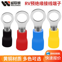 RV1 25 - 3 cold press terminal block of terminal brass nose O - insulated press wire ear wire terminal