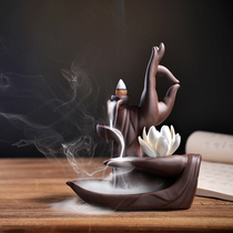 Dragon creative purple sand backflow incense burner decoration Living room office air purification household sandalwood agarwood incense burner