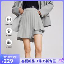 LILY2022 Spring new womens dress waltz Anti-crease easy to handle College Sensation Reduction Age Asymmetry 100 Pleple-half Body Dress