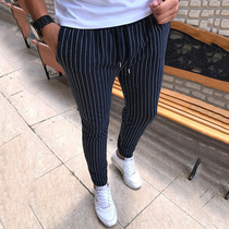 5XL Striped Pencil Pants Men 2019 Casual Drawstring Trousers