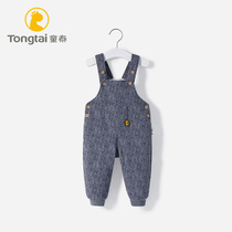Tongtai baby bib baby pants Autumn and winter warm padded boys casual pants Girls sports pants Spring and autumn Q