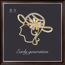 First generation hat goddess geometric series brooch female high-grade atmospheric pin suit coat cardigan luxury corsage