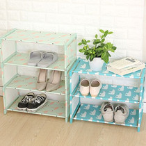 Simple small zipper dustproof cloth shoe rack Multi-layer assembly college student bedroom dormitory storage single cloth shoe cabinet