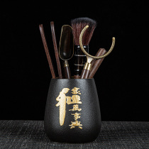 Ebony tea ceremony six gentlemen set kung fu tea set kung fu tea accessories 6 gentleman book Tea tools tea clip spoon tea knife