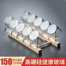Small teacups for tea drinking 10 pieces of thick heat-resistant glass belt mini transparent glass teapot tea set