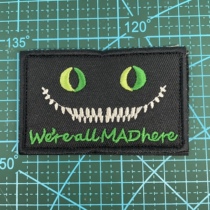 Alice Sleepwalking Wonderland Crazy Cat Ghost Arm Badge With Magic Sticker Sports Outdoor Cap Emblem