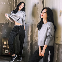 2020 new spring yoga clothes lady Korean version fitness sports blouses Loose Dance Rucord Sweatshirt Running Suit