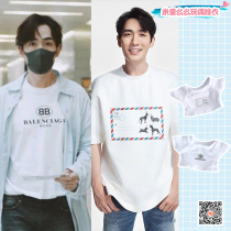 (Spot)Mito Mo Mo grocery shop cotton baby clothes 15 20cm Zhu Yilong with the same short-sleeved printed T-shirt