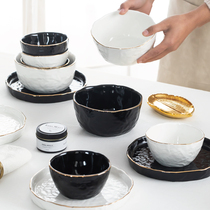 Phnom Penh Black irregular dishes set personality light luxury plate dish dish household plate fish plate plate combination