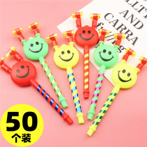 Childrens toys smiley face blowing dragon blowing whistle creative whistle toy birthday party help fun toy gift