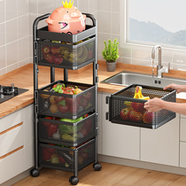 360-degree rotating kitchen storage rack dedicated to placing vegetables on the floor