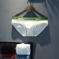 Briefs mens pure cotton low-waist U-convex sexy tight-fitting small panties panties youth fashion simple white pants tide