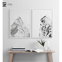 DIY digital oil painting modern simple Nordic black and white owl coloring hand painted literary decorative painting INS animals