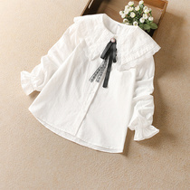 Girl Shirt Spring Long Sleeve Spring Dress Spring Han Edition Ocean Qi Children Girl girl Girl girl pure cotton Spring and autumn slim fit shirt