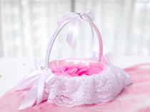 Pure White classic Western wedding full cloth dance childrens flower basket European wedding flower basket