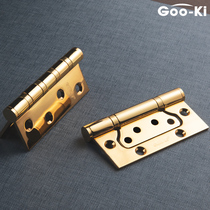 Gooqi real gold 4 inch interior door bedroom door wooden door door door female hinge flat opening hinge