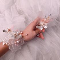 Custom wrist flower Korean bracelet Floral Penang dried flower rose Bride bridesmaid wedding corsage Groom hand flower lapel flower