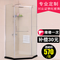 Kloo shower room overall bathroom sliding door tempered glass bath room partition screen diamond bath room customization
