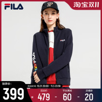 FILA Fila womens knitted sports jacket 2022 spring new casual fashion long-sleeved shirt womens jacket top