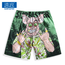 Pig quick-drying couple beach pants Thai mens shorts Seaside vacation loose swimming trunks tide brand plus size can be in the water