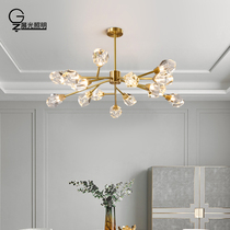 All-copper post-modern light luxury living room chandelier ice chestnut lamp Net Red simple molecular lamp