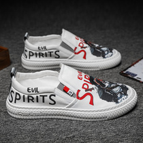 Summer canvas mens shoes 2022 new sloths One foot pedal breathable and thin Deodorant Bean Bean Casual Old Beijing Cloth Shoes