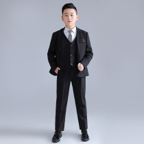 Autumn and winter Korean version of fat childrens clothing striped suit boy wedding host performance dress fatten extra costume