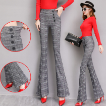 Gross microtrumpeter pants high waisted children pants autumn winter thickening 2020 new Korean version trendy side open fork long pants