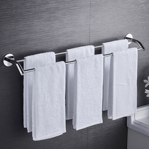 Hanging towel rack 304 stainless steel bathroom single and double rod extended toilet towel rack shelf wall-mounted