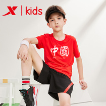 TStep childrens clothing pure cotton T-shirt 2022 new large child breathable round collar short sleeve blouse child thin short T man